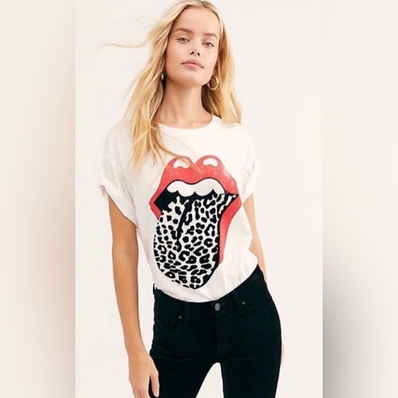 Daydreamer For Free People Rolling Stone Leopard Print T-shirt Top Size Small - Picture 3 of 8